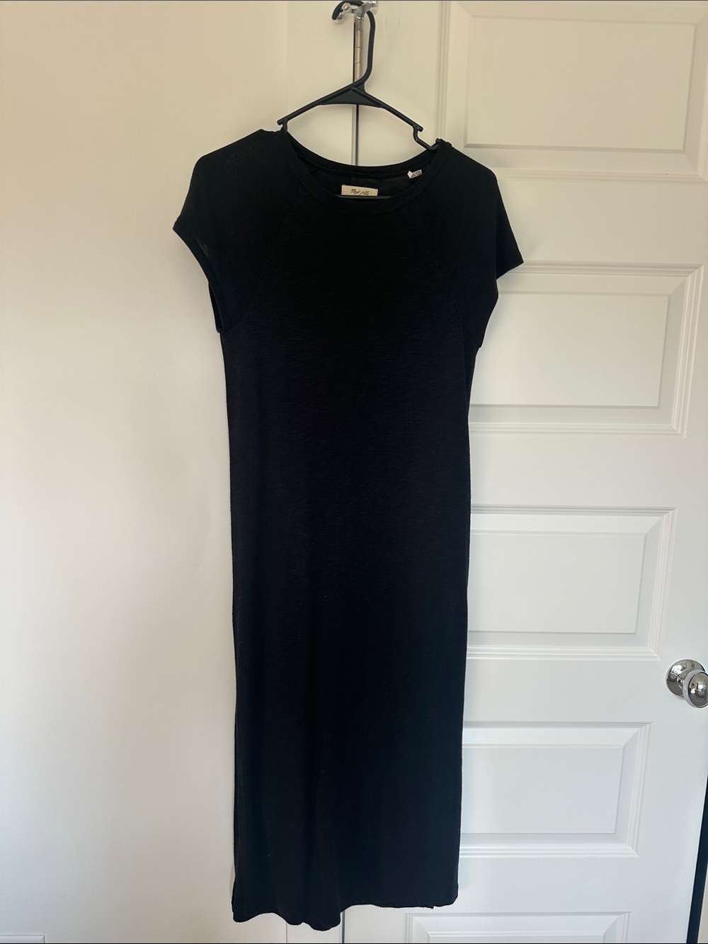 Madewell Cotton Classic Black Short-Sleeve Midi Dress